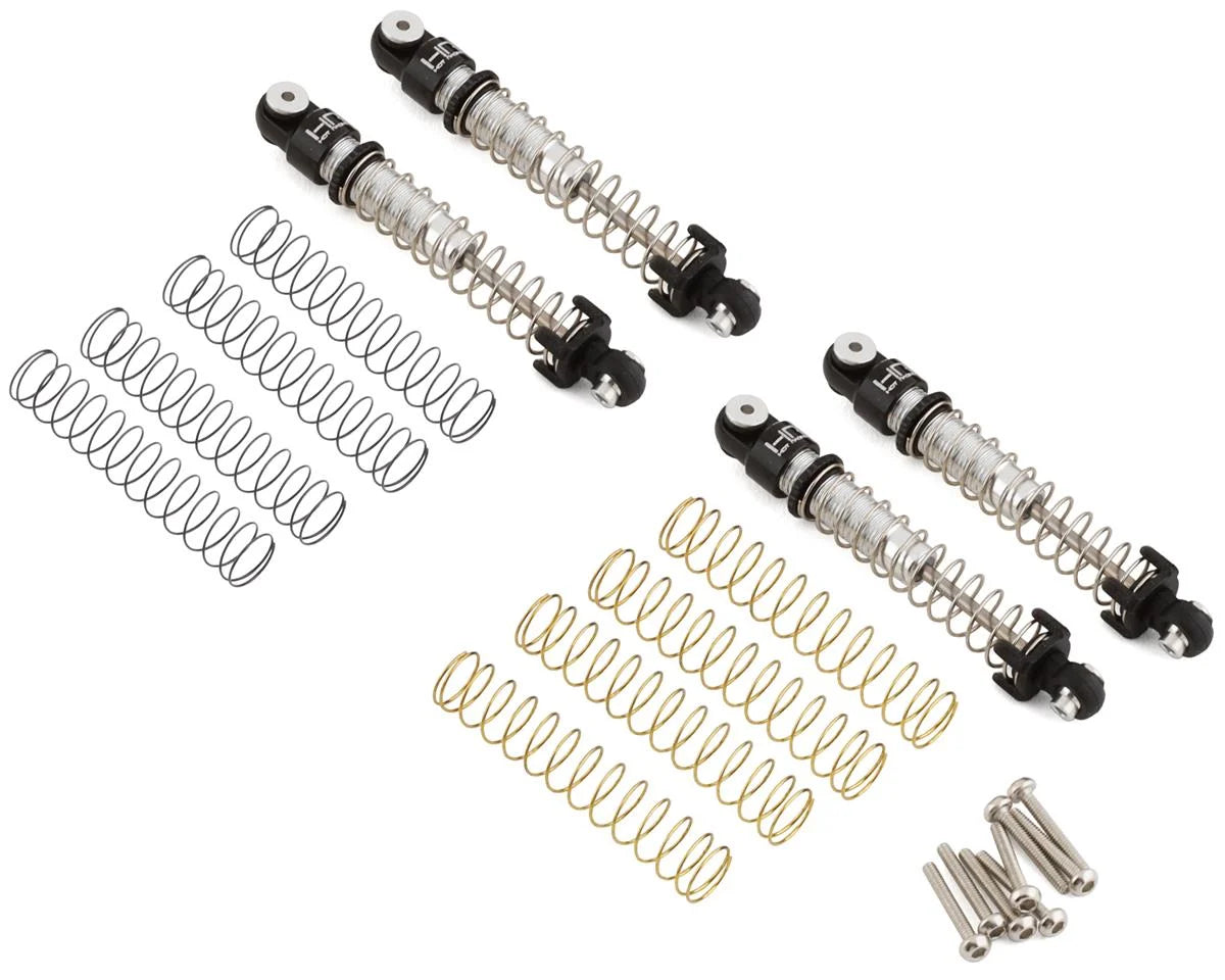 Hot Racing Axial SCX24 Aluminum Threaded Long Travel Oil Shocks (4) (HRASXTF428LTX) Horizon Hobby
