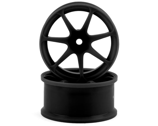 Integra AVS Model T7 Super High Traction Drift Wheel (Black) (2) (8mm Offset) w/12mm Hex (IW-3208BK) Amain Hobbies