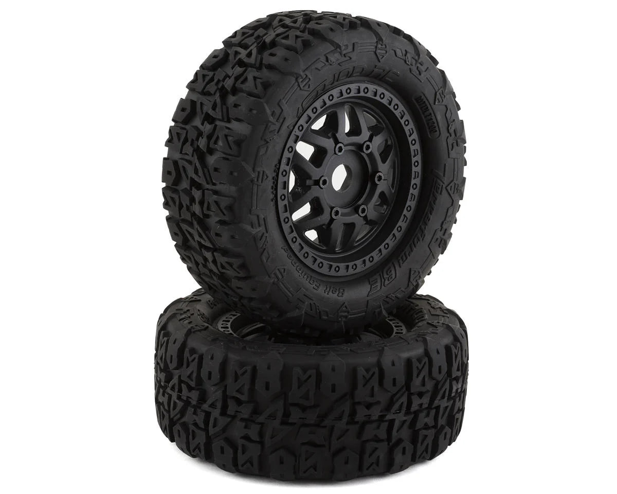 Method RC: Terraform Belted Pre-Mount 1/7 & 1/8 Short Course Tires (Black) (2) w/Switch 17mm Hex Wheels (MTD1200) Amain Hobbies