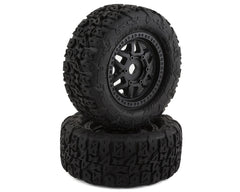 Method RC: Terraform Belted Pre-Mount 1/7 & 1/8 Short Course Tires (Black) (2) w/Switch 17mm Hex Wheels (MTD1200) Amain Hobbies