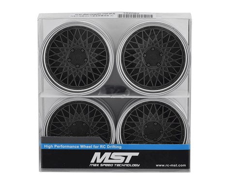 MST 501 Wheel Set (Flat Black) (4) (Offset Changeable) 102082FBK Amain Hobbies