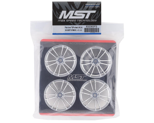 MST TSP Wheel Set (Flat Silver) (4) (5mm Offset) w/12mm Hex Amain Hobbies