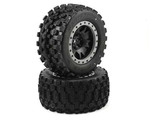 Pro-Line X-Maxx Badlands MX43 Pro-Loc Pre-Mounted All Terrain Tires (MX43) (PRO1013113) Horizon Hobby