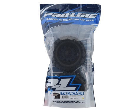 Pro-Line Trencher HP Belted 3.8" Pre-Mounted Truck Tires (2) (Black) (M2) w/Raid Wheels (PRO1015510) Horizon Hobby