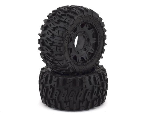 Pro-Line Trencher Low Profile 2.8" Tires w/Raid Rear Wheels (2) (Black) (M2) (PRO1015910) Horizon Hobby