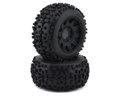 Pro-Line Badlands 3.8" Pre-Mounted Truck Tires (2) (Black) w/Raid Wheels (M2) (PRO117810) Horizon Hobby