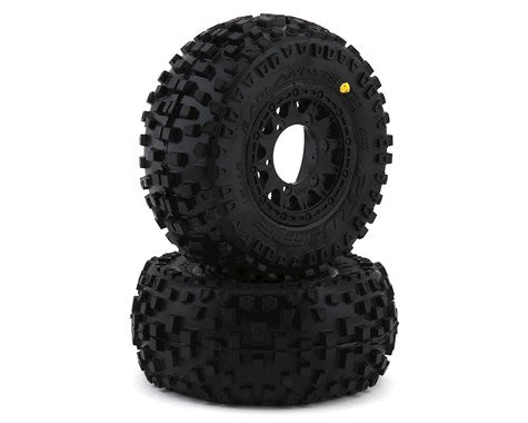 Pro-Line Badlands SC 2.2/3.0 Tires w/Raid Wheels (Black) (2) (M2) w/12mm Removable Hex (PRO118210) Horizon Hobby