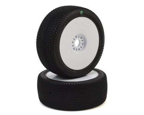 Pro-Line Slide Lock Pre-Mounted 1/8 Buggy Tires (White) (2) (M3) (PRO906432) Horizon Hobby