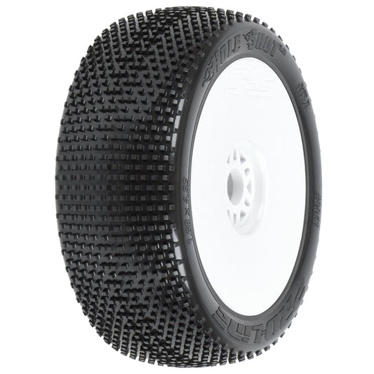 Pro-Line 1/8 Hole Shot 2.0 S3 Front/Rear Buggy Tires Mounted 17mm White (2) (PRO9041233) Horizon Hobby