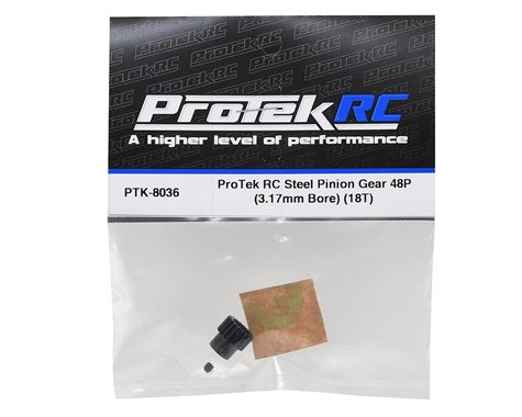 ProTek RC Lightweight Steel 48P Pinion Gear (3.17mm Bore) (18T) (PTK-8036) Amain Hobbies