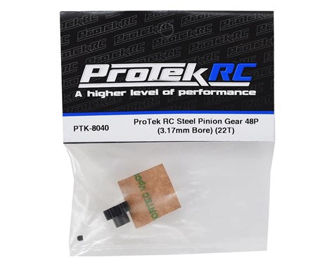 ProTek RC Lightweight Steel 48P Pinion Gear (3.17mm Bore) (22T) (PTK-8040) Amain Hobbies