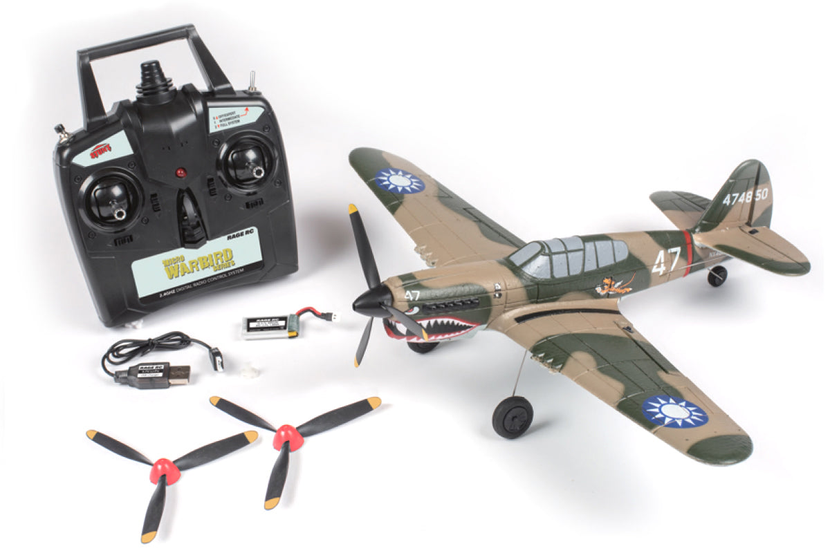 Rage RC Curtiss P-40 Warhawk Micro RTF Airplane w/PASS (RGRA1305) HRP