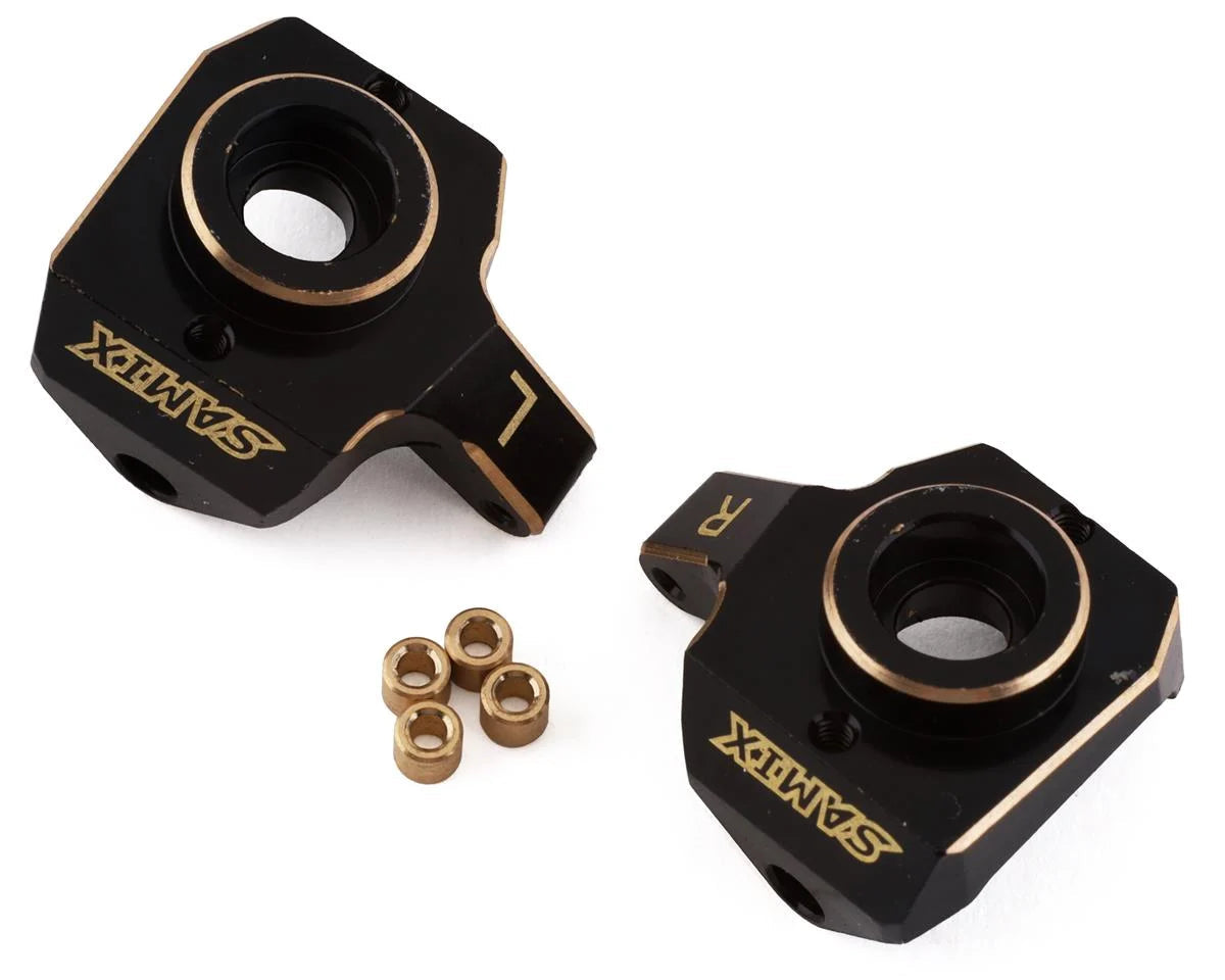 Samix SCX24 Brass Heavy Steering Knuckle Set Amain Hobbies