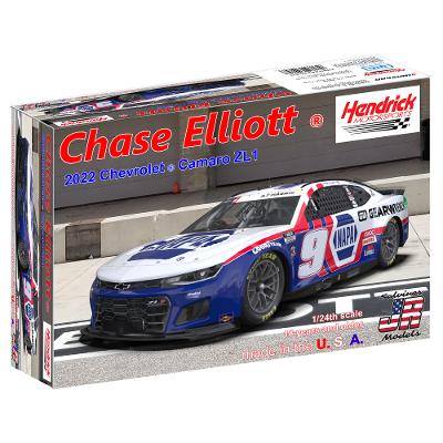 Salvino's JR Models 1/24 Hendrick Motorsports Chase Elliott 2022 Camaro - Patriotic Plastic Model Car Kit (SJMHMC2022CEC) HRP