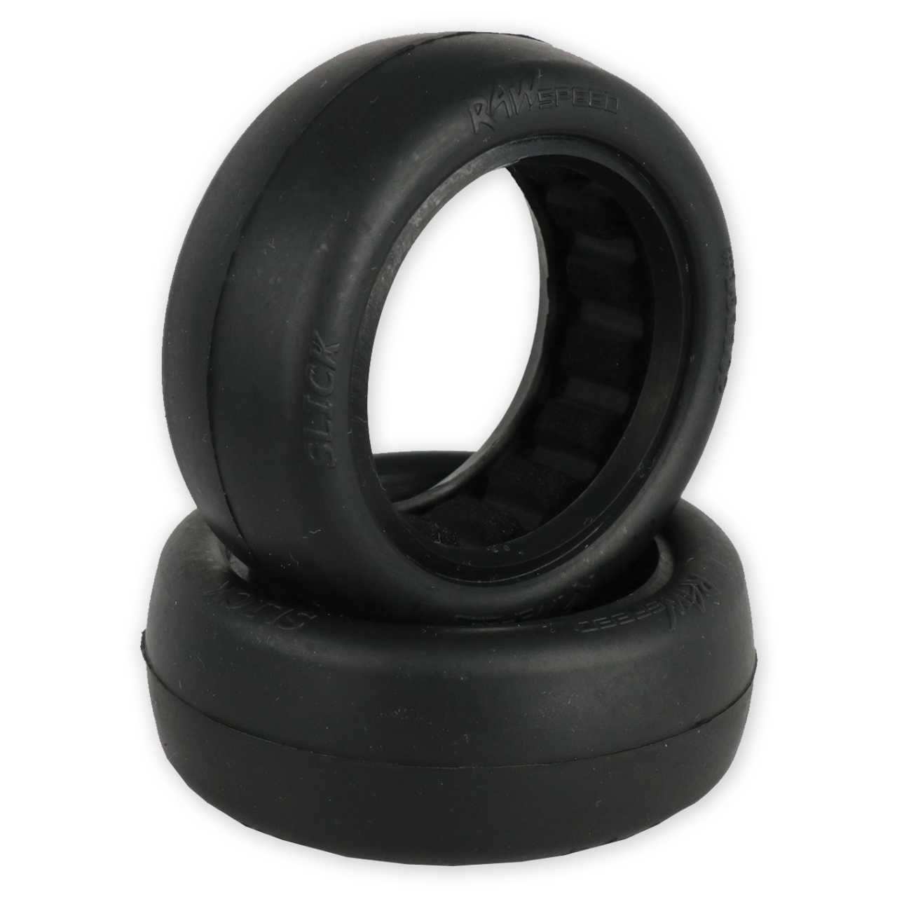 Raw Speed Slick - 2WD Front Buggy Tires w/Inserts 2.2" (1 pr) (White Dot) 161102CB Raw Speed