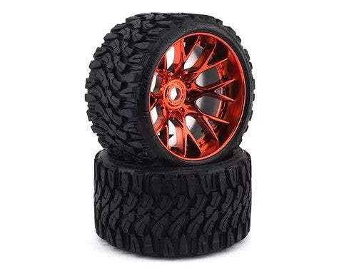 SRC Terrain Crusher Belted Tire (Red)- E Revo 2 C1002RC Sweep Racing