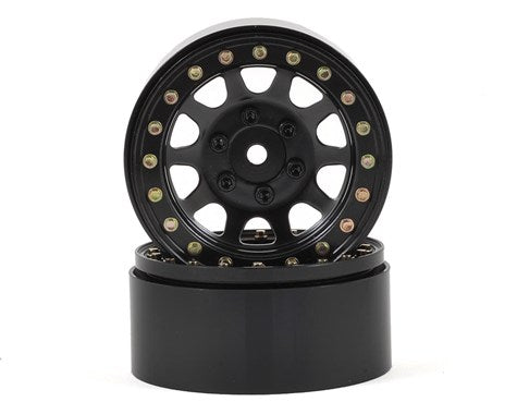SSD RC D Hole 1.9" Steel Beadlock Crawler Wheels (Black) (2) (SSD00003) Amain Hobbies
