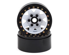 SSD RC 1.9” Steel 8 Spoke Beadlock Wheels (White) (2) (SSD00251) Amain Hobbies