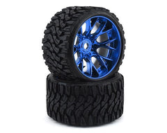 SRC Terrain Crusher Belted Tire (Blue)- E Revo 2 C1002BC Sweep Racing