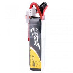 Tattu 450mAh 7.4V 75C 2S1P Lipo Battery Pack with JST-SYP Plug - Long Pack GensTattu