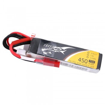 Tattu 450mAh 7.4V 75C 2S1P Lipo Battery Pack with JST-SYP Plug - Long Pack GensTattu