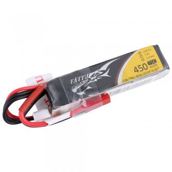 Tattu 450mAh 7.4V 75C 2S1P Lipo Battery Pack with JST-SYP Plug - Long Pack GensTattu