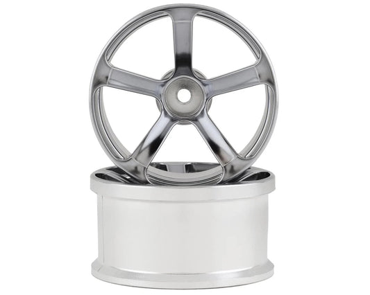 Topline DRS-5 Super High Traction Drift Wheels (Matte Chrome) (2) (8mm Offset) w/12mm Hex (TDW-086MC) Amain Hobbies