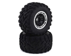 Traxxas Maxx All-Terrain Pre-Mounted Tires (Black/Chrome) (2) (8972X) TRAXXAS