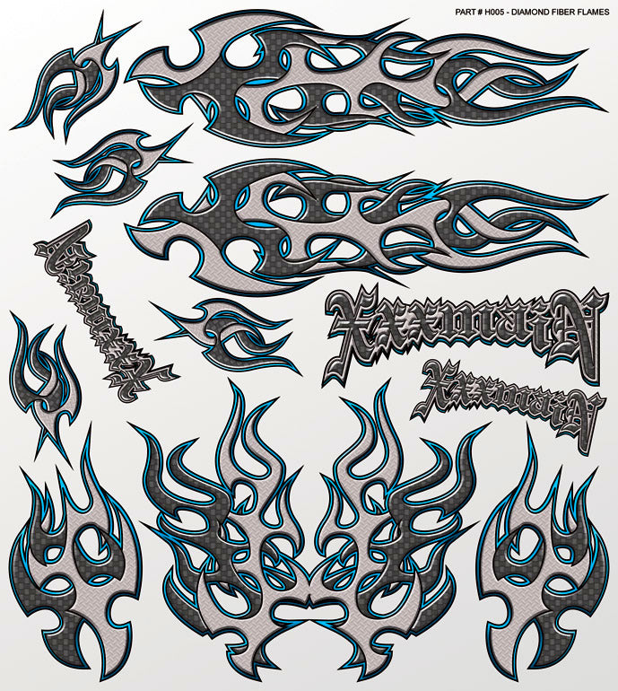 XXX Main Racing Diamond Fiber (Flames) Large Decal (XXXH005) HRP