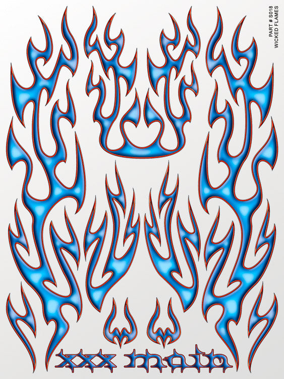 XXX Main Racing Wicked Flames Sticker Sheet (XXXS018) HRP
