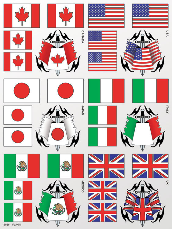 XXX Main Racing Flags Sticker Sheet XXXS025 HRP