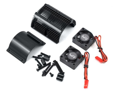 Yeah Racing 1/8 Twin Fan Aluminum Heat Sink w/2 Fans (Black) (40.8mm diameter) (YA-0261BK) Yeah Racing