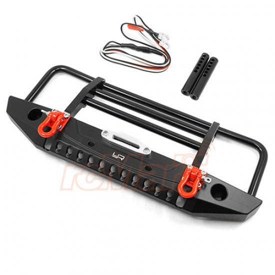 Yeah Racing Aluminum Alloy Front Bumper w/LED light for TRX-4 / SCX10 / II / HPI Venture / GmMade BOM (TRX4-032BK) Yeah Racing