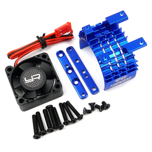 Yeah Racing Aluminum 540 & 550 Motor Heat Sink w/Tornado High Speed Fan (Blue) (YA-0653BU) Yeah Racing
