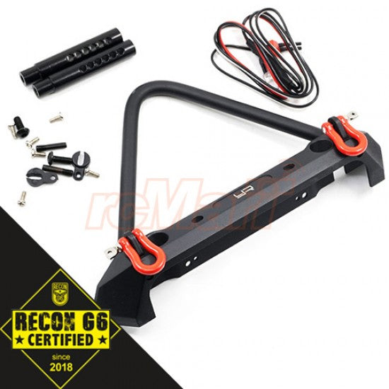 Yeah Racing Aluminum Alloy Front Bumper W/LED Light For SCX10 II/TRX-4 Venture/Bom/ Enduro 'G6 Certified' (YA-0548) Yeah Racing