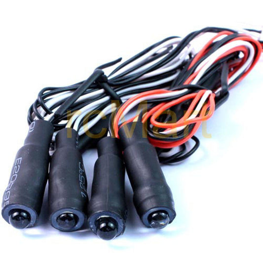 Yeah Racing Angeleyes Front and Rear LED Light Cable 2 Set (WT/RD) YR Plug) (LK-0026WT/RD) Yeah Racing