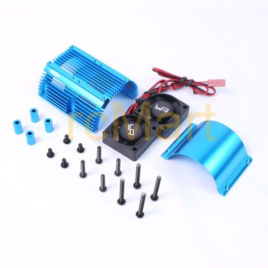 Yeah Racing 1/8 Twin Fan Aluminum Heat Sink w/2 Fans (Blue) (40.8mm diameter) (YA-0261BU) Yeah Racing