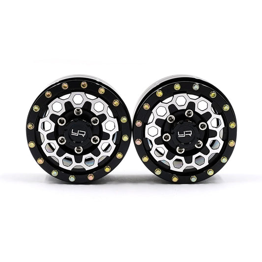 Yeah Racing 1.55 Aluminum CNC 9 Spoke Beadlock Wheel 2pcs (WL-0176BK)