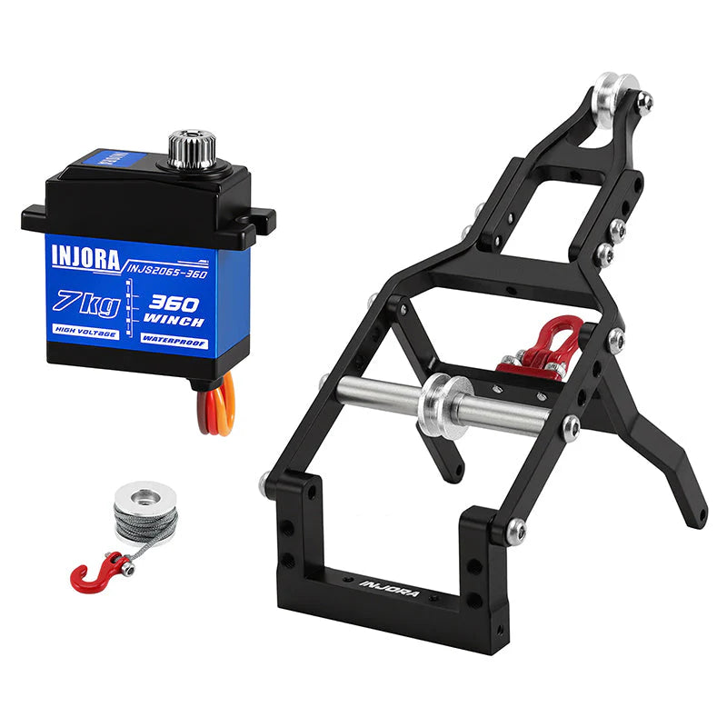 INJORA Tow Truck Crane Kit & INJS2065-360 Winch Servo for 1/24 SCX24 INJORA