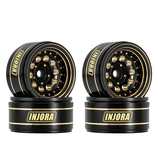 INJORA 1.0" 39g/Pcs Brass Beadlock Wheels Negative Offset 2.65mm For 1/24 1/18 RC Crawlers (W1008)