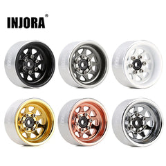 INJORA 1.0" Negative Offset 3.78mm Deep Dish Stamped Steel Wheel Rims for 1/24 RC Crawlers (4) (W1004)