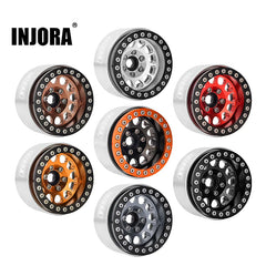 INJORA 1.9" Negative Offset 10.4mm Deep Dish Beadlock Wheel Rim for 1/10 RC Crawler (4) (W1949)