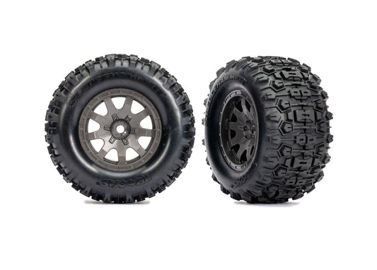 Traxxas Gray Rear Wheels w/ Sledgehammer Tires (2)(10770-GRAY) TRAXXAS