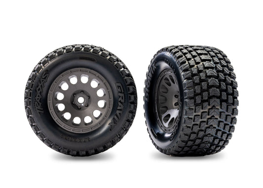Traxxas Gray Rear Mini XRT Wheels w/ Gravix Tires (2) (10775-GRAY) TRAXXAS