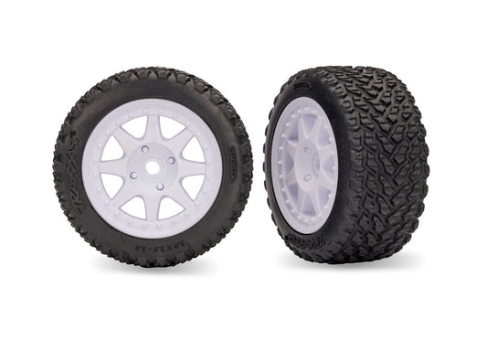 Traxxas White Rear Mini Rally Wheels with Soft Tires (2) TRAXXAS