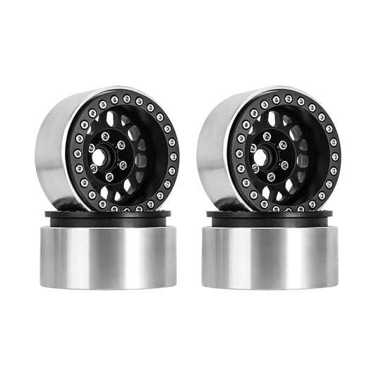 INJORA 1.9" CNC Aluminum Offset -10.4mm Deep Dish Beadlock Wheels For 1/10 RC Crawler (4) (W1950)