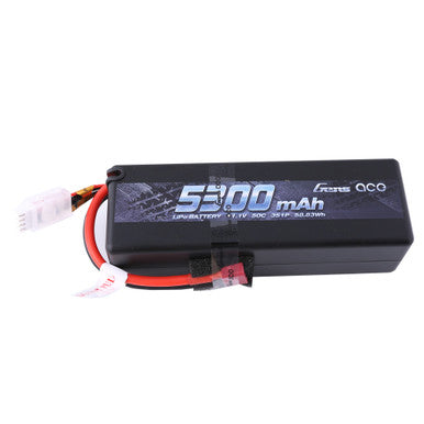 Gens ace: 5300mAh 11.1V 50C 3S1P HardCase Lipo Battery 15# with Deans Plug