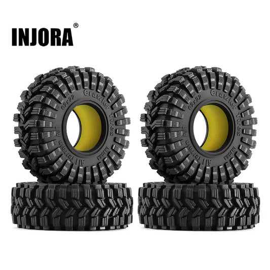 INJORA 1.0" 62*22mm King Trekker Tires & Silicone Rubber Inserts Combo (4) (T1014) INJORA