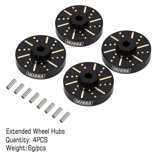 INJORA 4pcs 6g/pcs Black Wheel Weights with Wheel Hex Hubs for Axial SCX24 AX24 INJORA