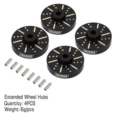 INJORA 4pcs 6g/pcs Black Wheel Weights with Wheel Hex Hubs for Axial SCX24 AX24 INJORA